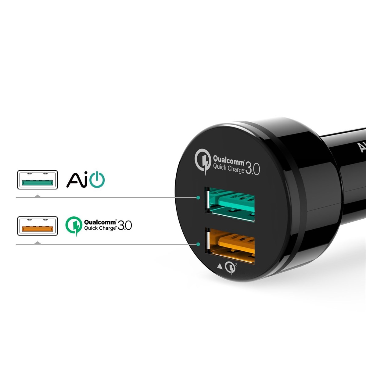 Quick Charge 30 Car Chargers with Dual USB Port for Amazon Toprated Selling