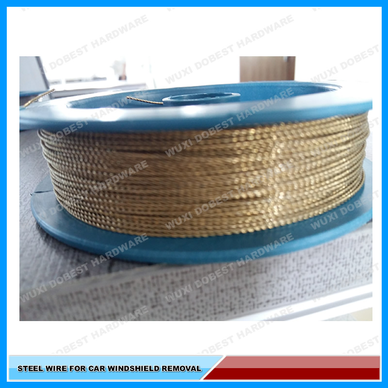 Golden Braided Car Window Glass Removal Steel Wire