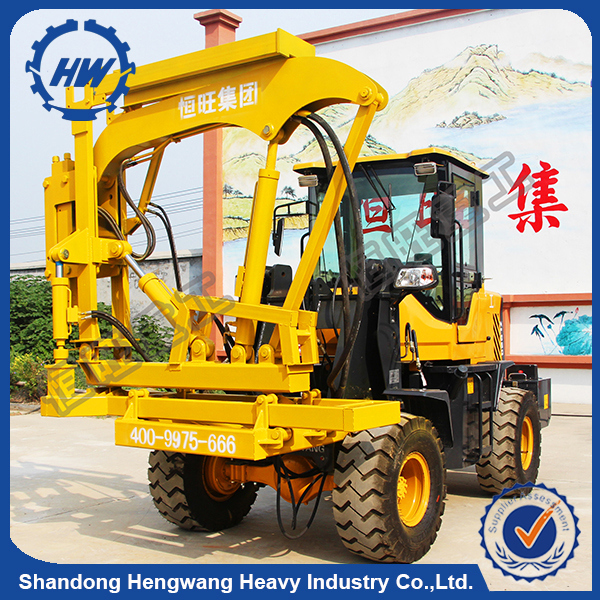 Wheeled MultifunctionHWZG20 Hydraulic Guardrail Pile Driver