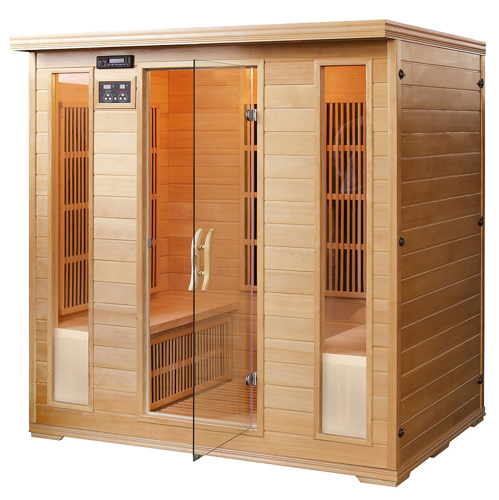 Far infrared cabon heater 4 person sauna cabin with low EMF