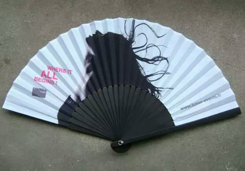 Japan decor promotion paper fan with bamboocheap paper fan