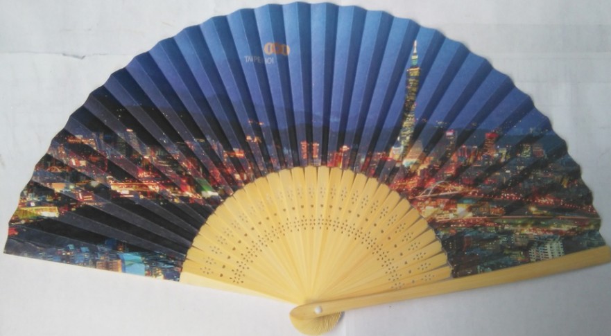 Japanese style Paper Promotion Fan with bamboo ribs