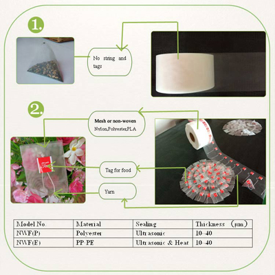 triangle tea bags pyramid nonwoven fabric filter