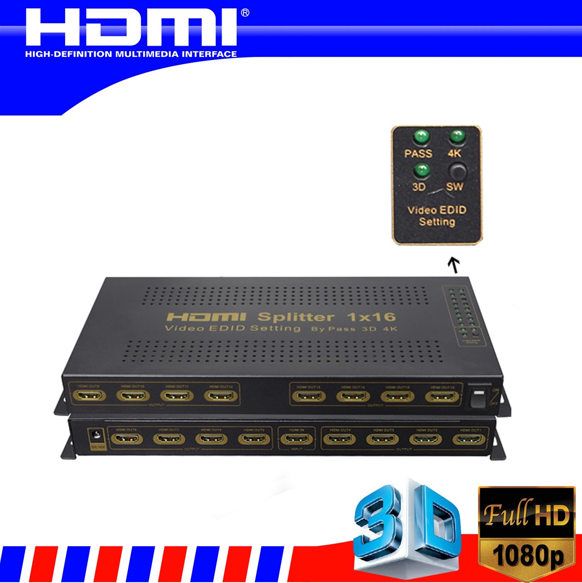 6 way HDMI VGA splitter and combiner