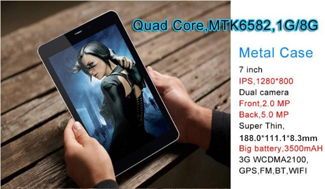 Fashionable chinese 7 inch mini 1GB8GB Fastest 3G Smartphone tablet PC with 500w back camera