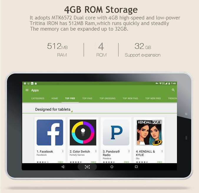7 inch 1024600 Android 44 MT6572 QuadCore GSM WCDMA Tablet PC with 200W Camera 7 inch 1024600 Android 44 MT6572 QuadCore GSM WCDMA Tablet PC with 200W Camera