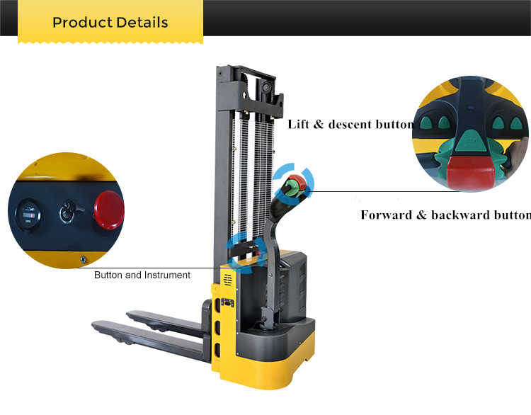 High quality material handling tools 1000kg full electric reach stacker price