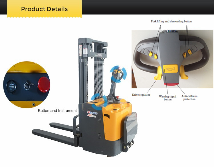 15 ton 2000mm battery operated full electric stacker for warehouse use