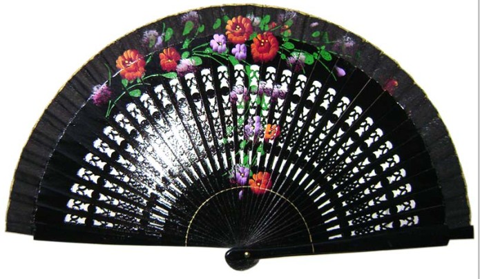 hand painted Spanish wood fan