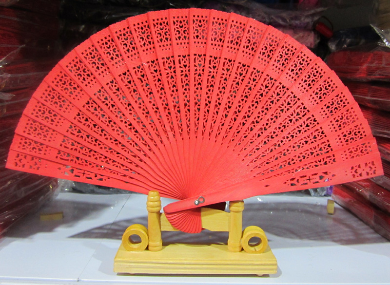 Colored fragrant wood hand fan