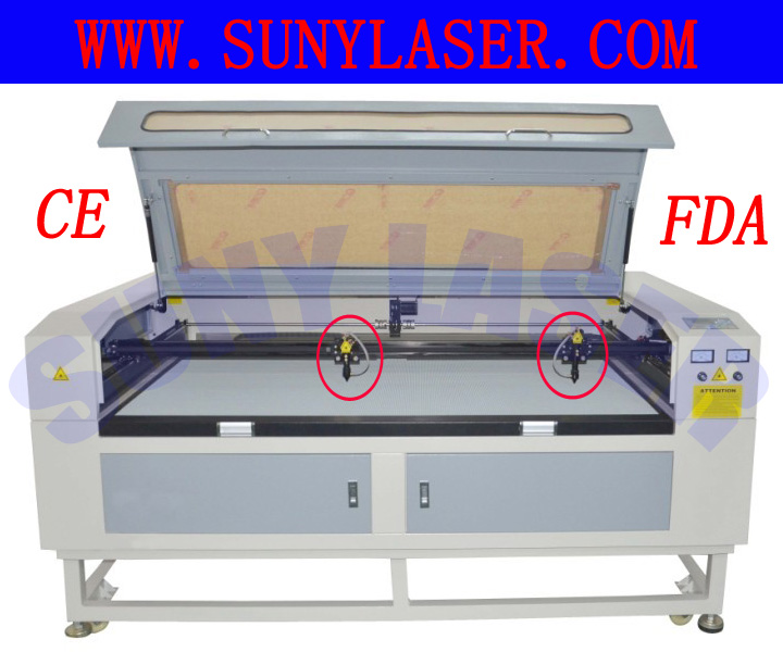 16001000MM CO2 Leather Laser Cutting Machine Double 80w100w