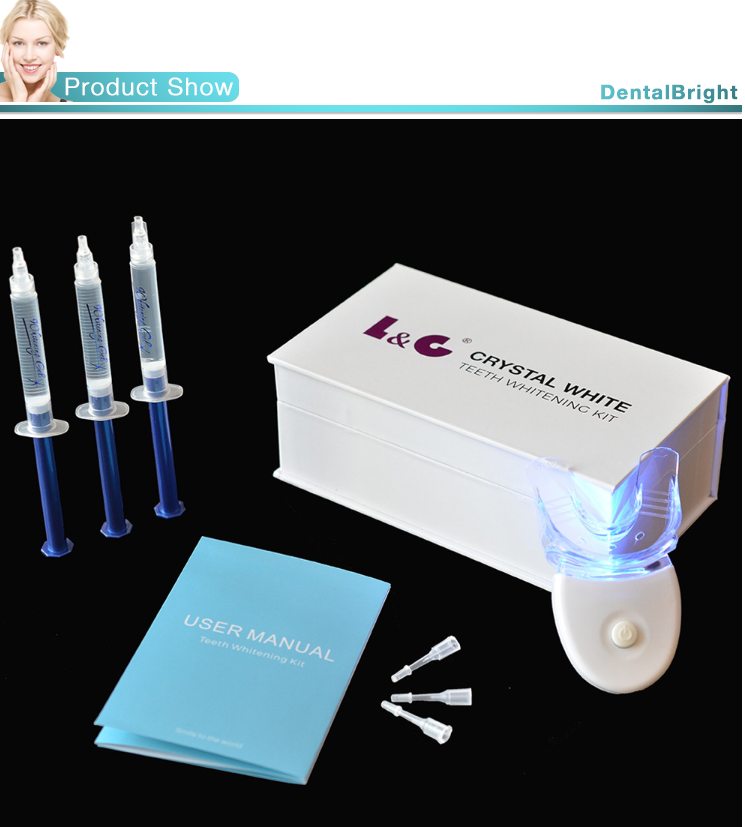 2017 New home use mini LED light teeth whitening gel with CP HP OR NONPEROXIDE GEL tooth whitening kits for sale