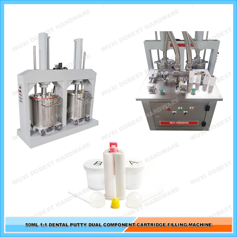 Dental Impression Material Silicone Putty 50ml 11 Dual component Cartridge Filling Machine