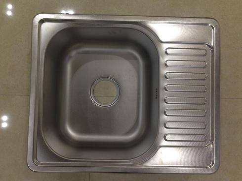 New type single bowl stainless steel kitchen sink with drainboard WY5848