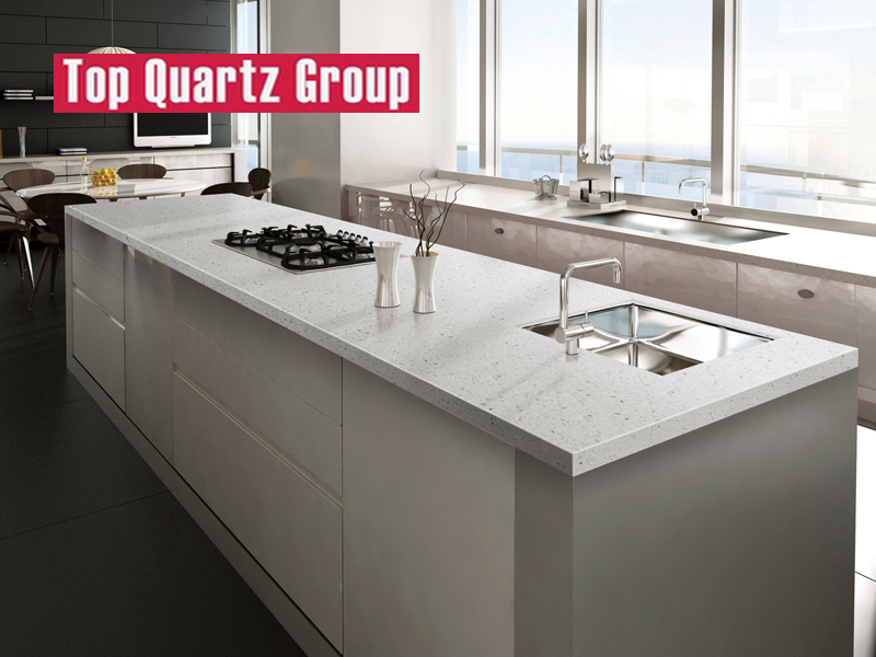 Medium grained quartz stone kitchen island topsartificial quartz stone countertops