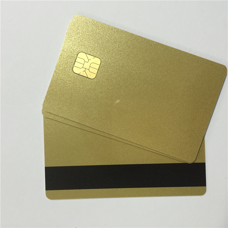Sle4428 Chip Gold Card with Magnetic Stripe PVC blank smart card