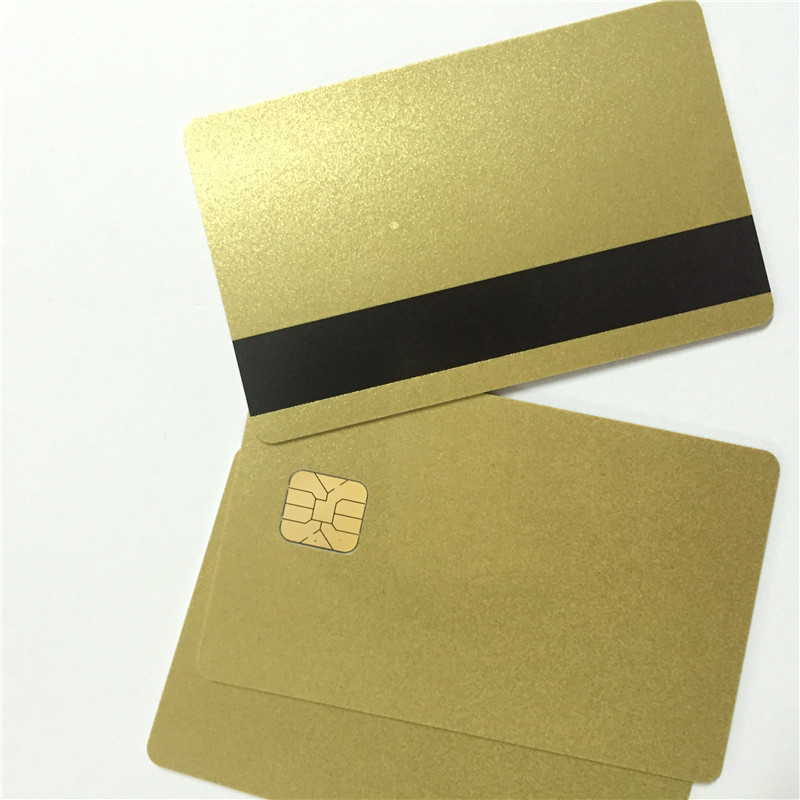 Sle4428 Chip Gold Card with Magnetic Stripe PVC Blank Smart Card