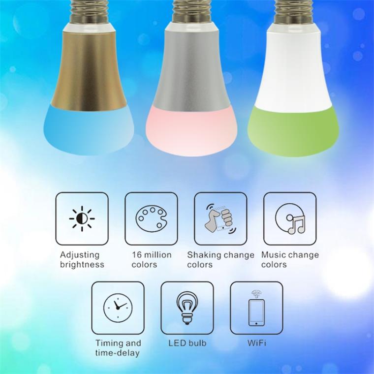 HuaFan Qin Lu LED Bulbs Smart App Wifi Remote Control Adjustable Brightness Eyecare Bulb Changing Color