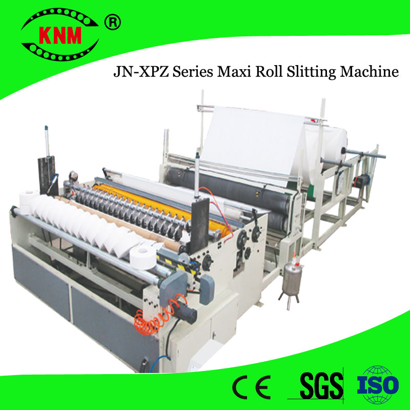 Automatic industrial paper maxi roll slitting machine