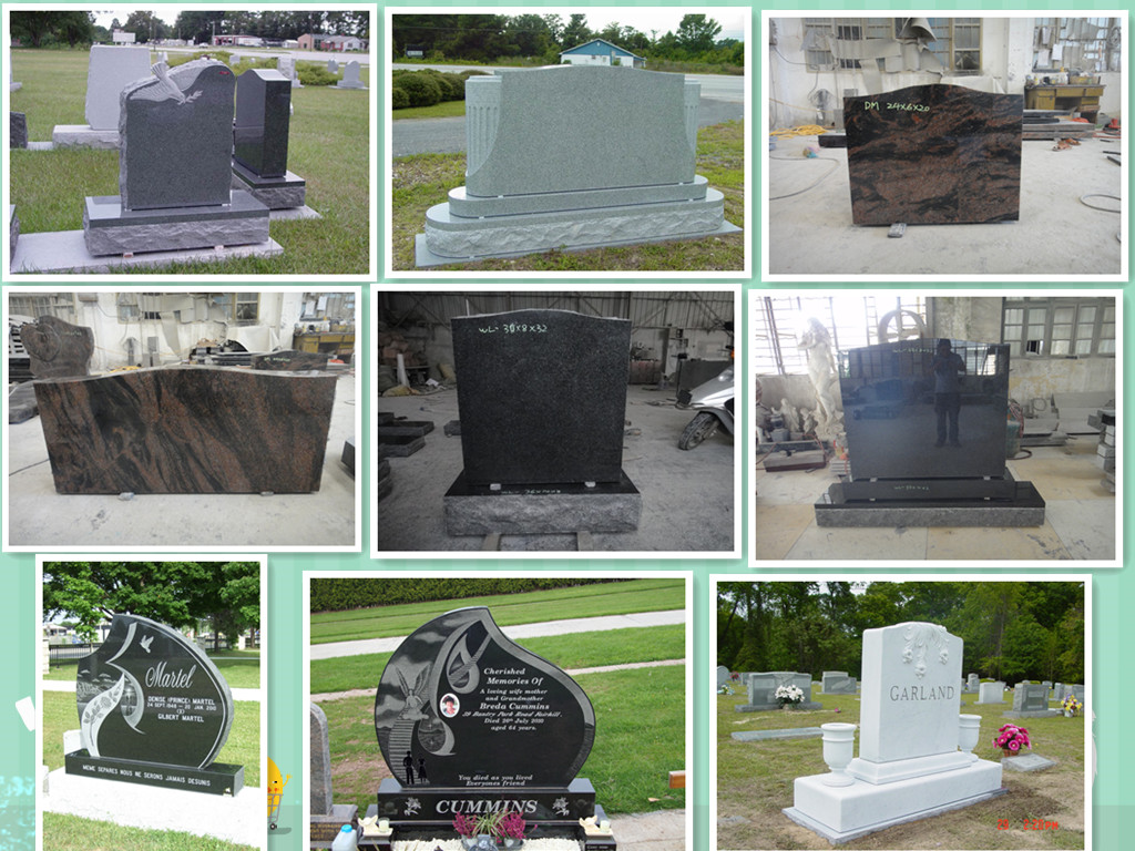 American Style Black Granite Slant Bevel Monuments