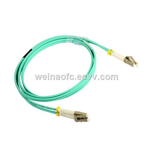50125 10G OM3 Fiber Optic Patch Cord LCLC Corning Fiber Aqua OFNR OFNP