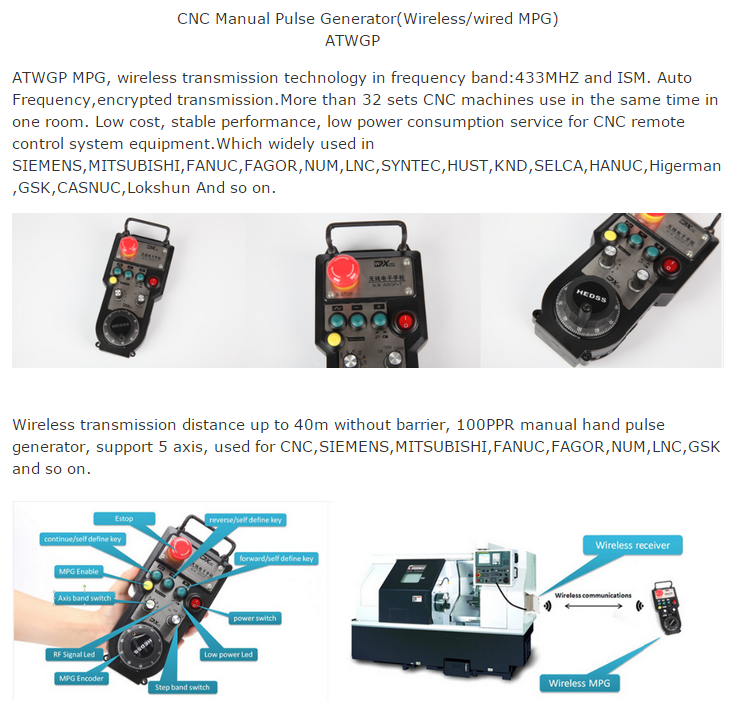 CNC MPG manual pulse generator Electronic hand wheel with 100PPR optical encoder support 56 axis