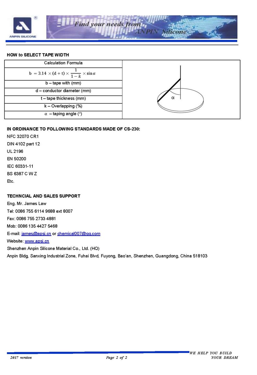 Ceramifiable Silicone Rubber Composite Tape for Fire Resistant Electrical Cable