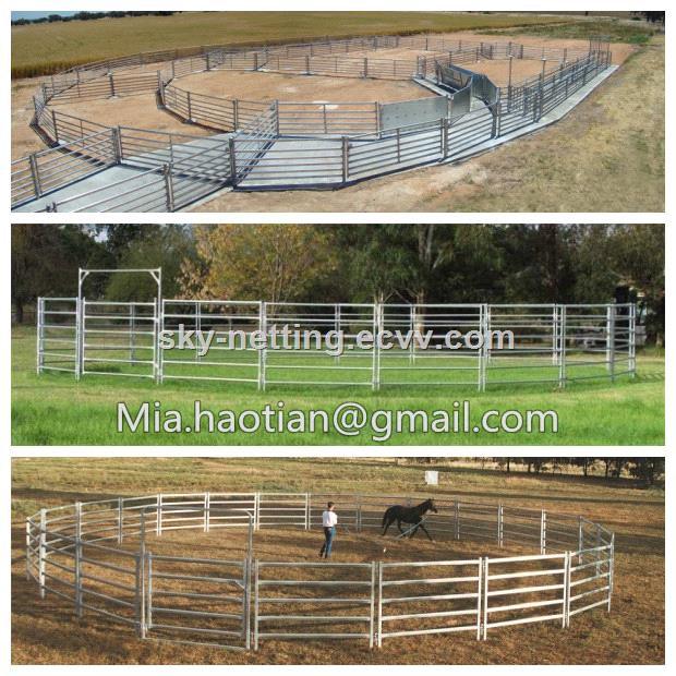 permanent horsecattle fence panel design 7 rails galvanized pipe