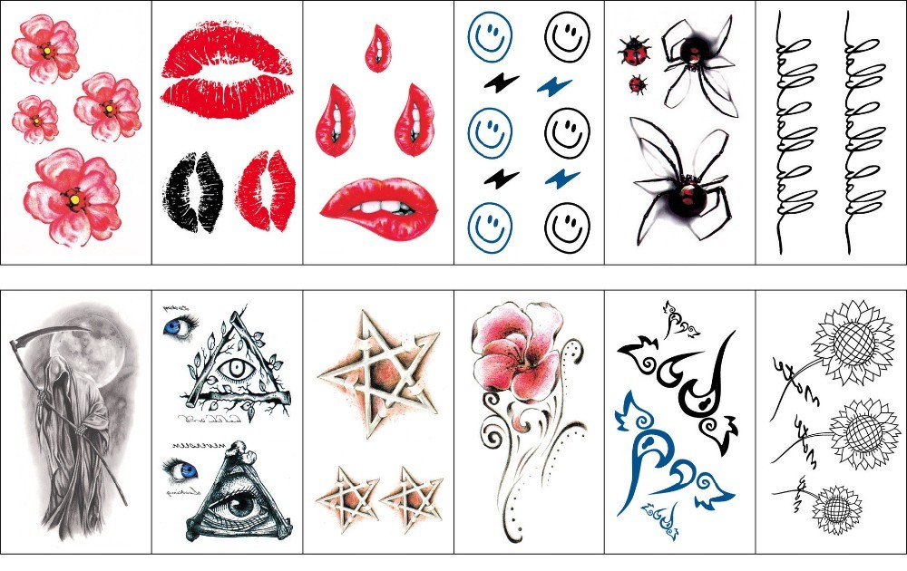 Beautiful Colored Girl Sticker Body Art Temporary Tattoo Stickers