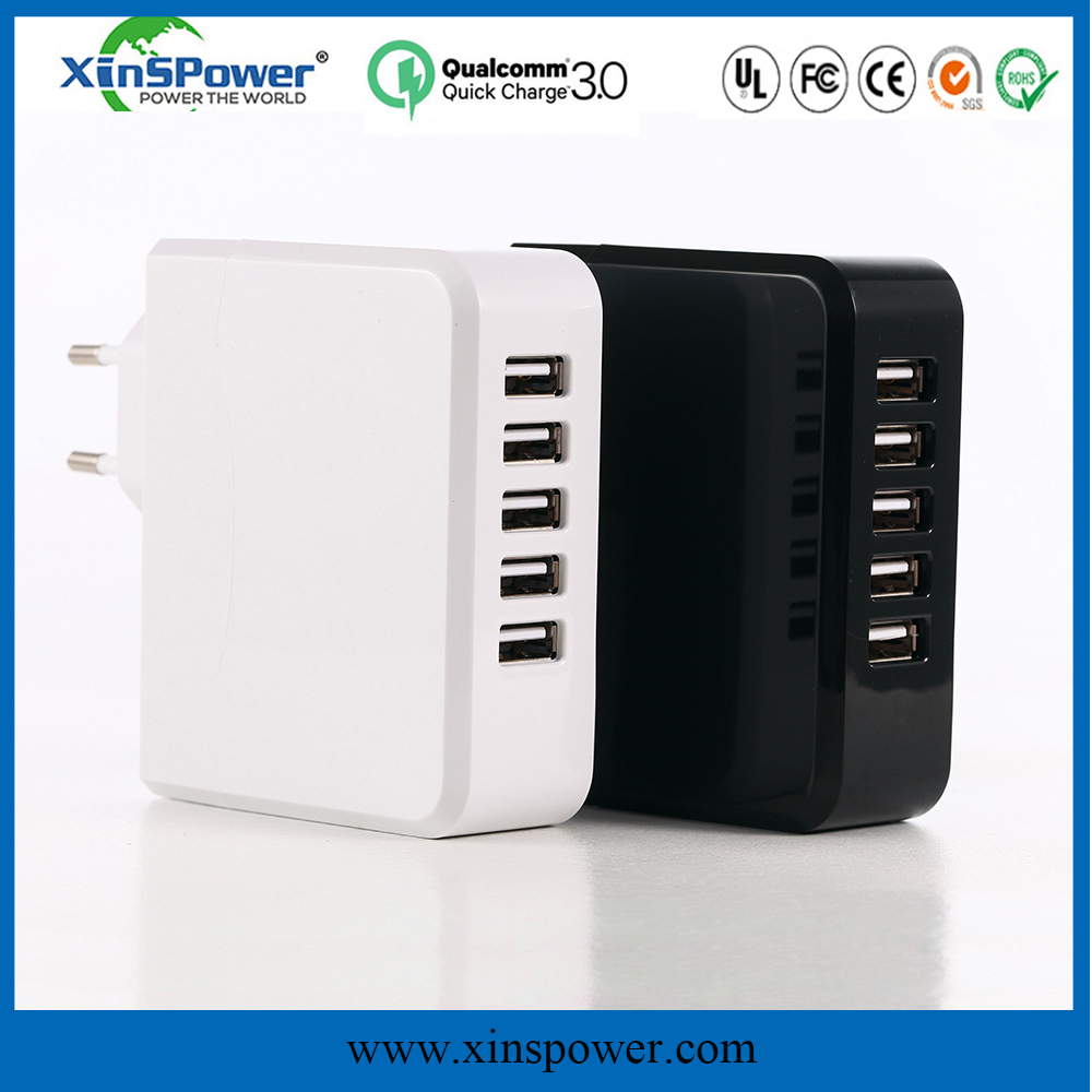 EU STANDARD 5PORTS PLUG USB CHARGER WITN SMART IC