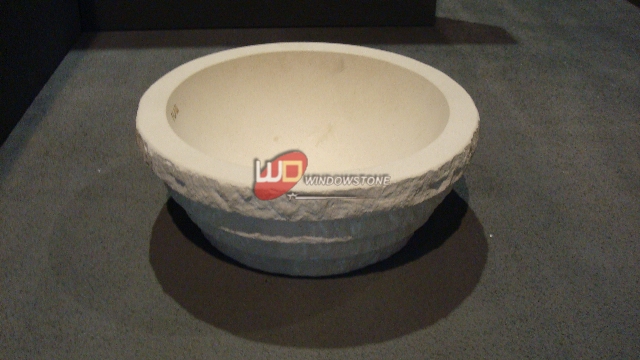 Beige marble sink