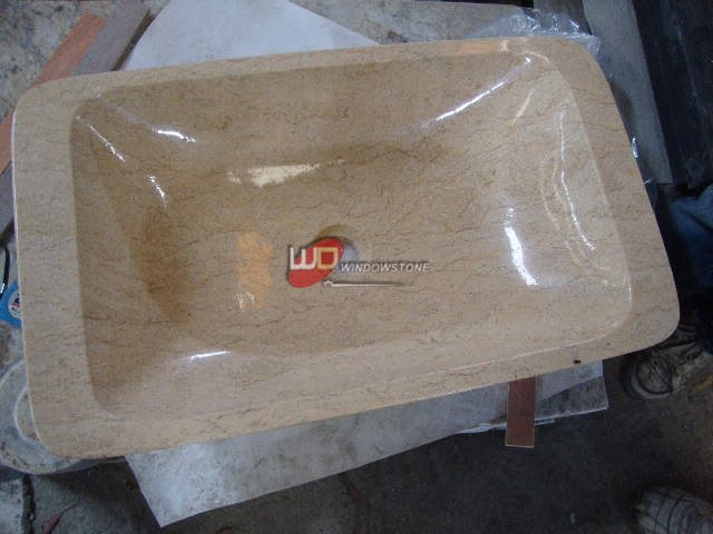 Beige marble sink