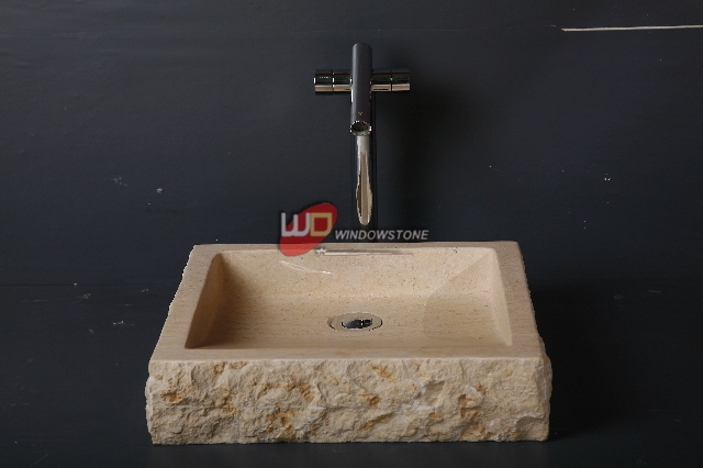 Beige marble sink