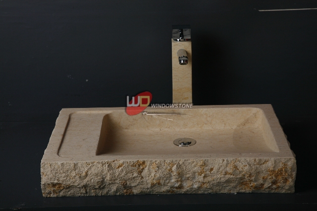 Beige marble sink