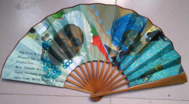 fabric hand fan printed both sides for promotion gifts