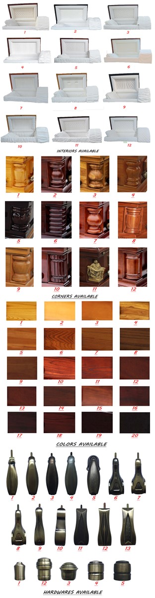 Adult funeral equipment funerary furniture high quality caskets coffins