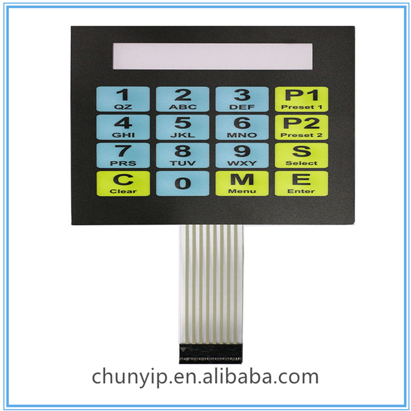 custom front panel graphic overlay membrane switch with window display