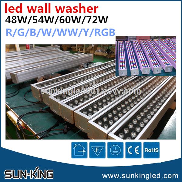 Jiangmen 100cm outdoor decorative office building DMX512 RGBW led wall washer bar light 72W