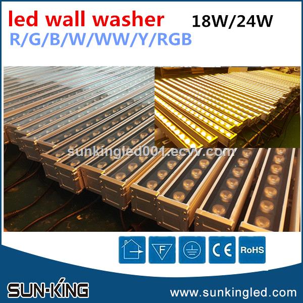 Jiangmen popular waterproof landscape church project RGB wall washer 18W outdoor dmx led bar linear light