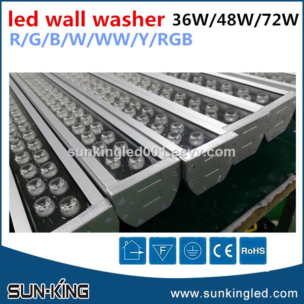 Waterproof outdoor projector DC24V linear ip65 bar wallwash 48W led dmx rgb wall washer