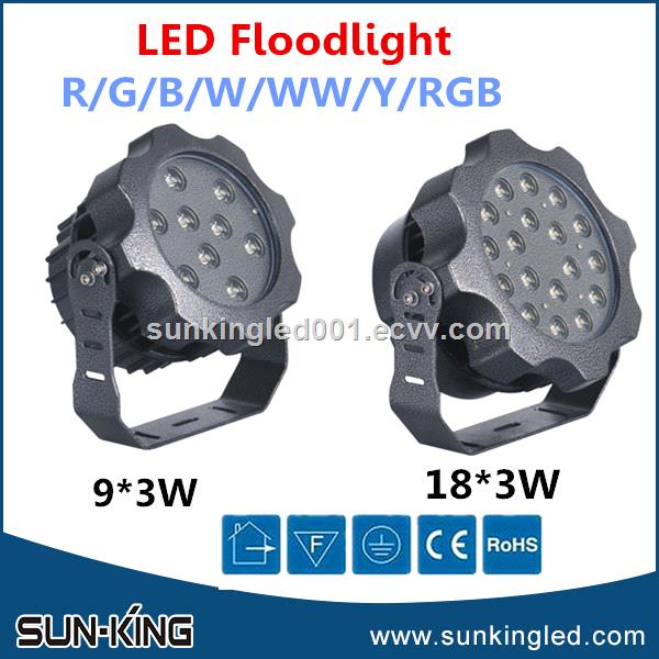 White green garden exterior 110V 220V aluminum outdoor led ip65 floodlight 27W 9x3W