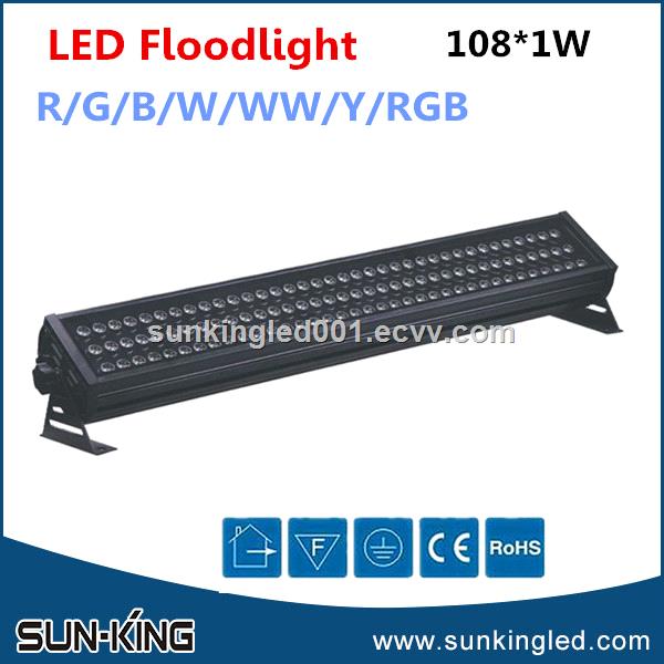 linear 1000mm waterproof landscape hotel bridge building warm white rgb wallwasher 108W 108x1W led wall wash lamp
