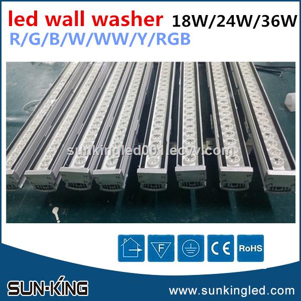 outside used disco bar 240V landscape auto change color 24W led rgb wall washer light 1000mm