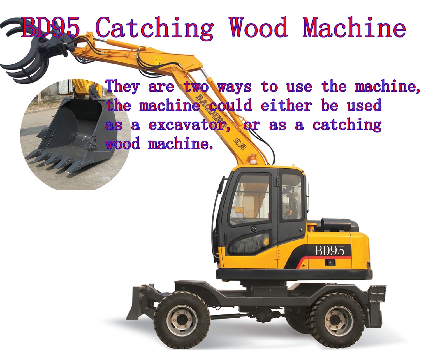 small excavators with grab small wheel timber grab sugarcane loading machine