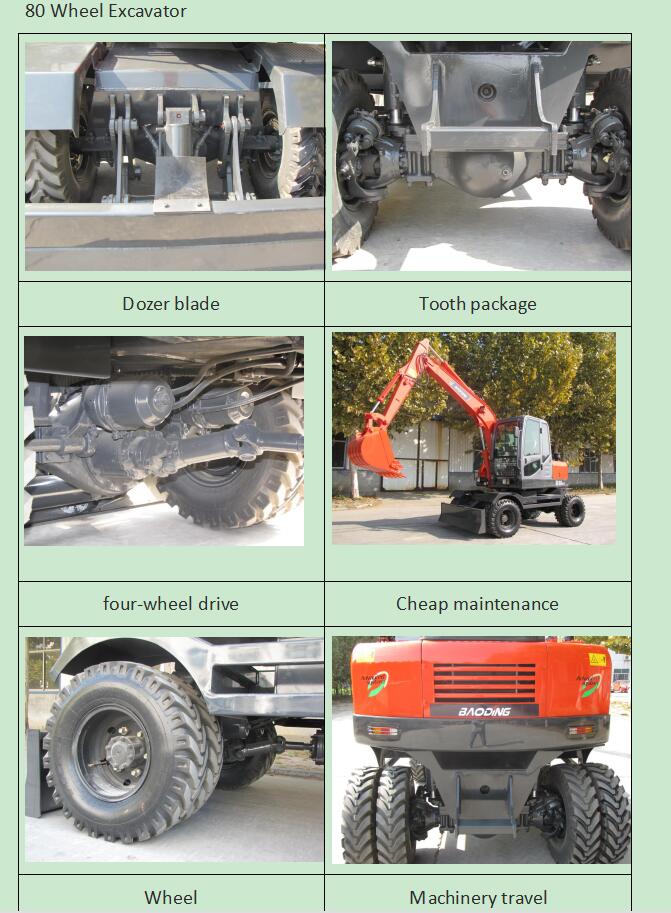 New Small Wheel Excavator for digging earth with 8 wheel