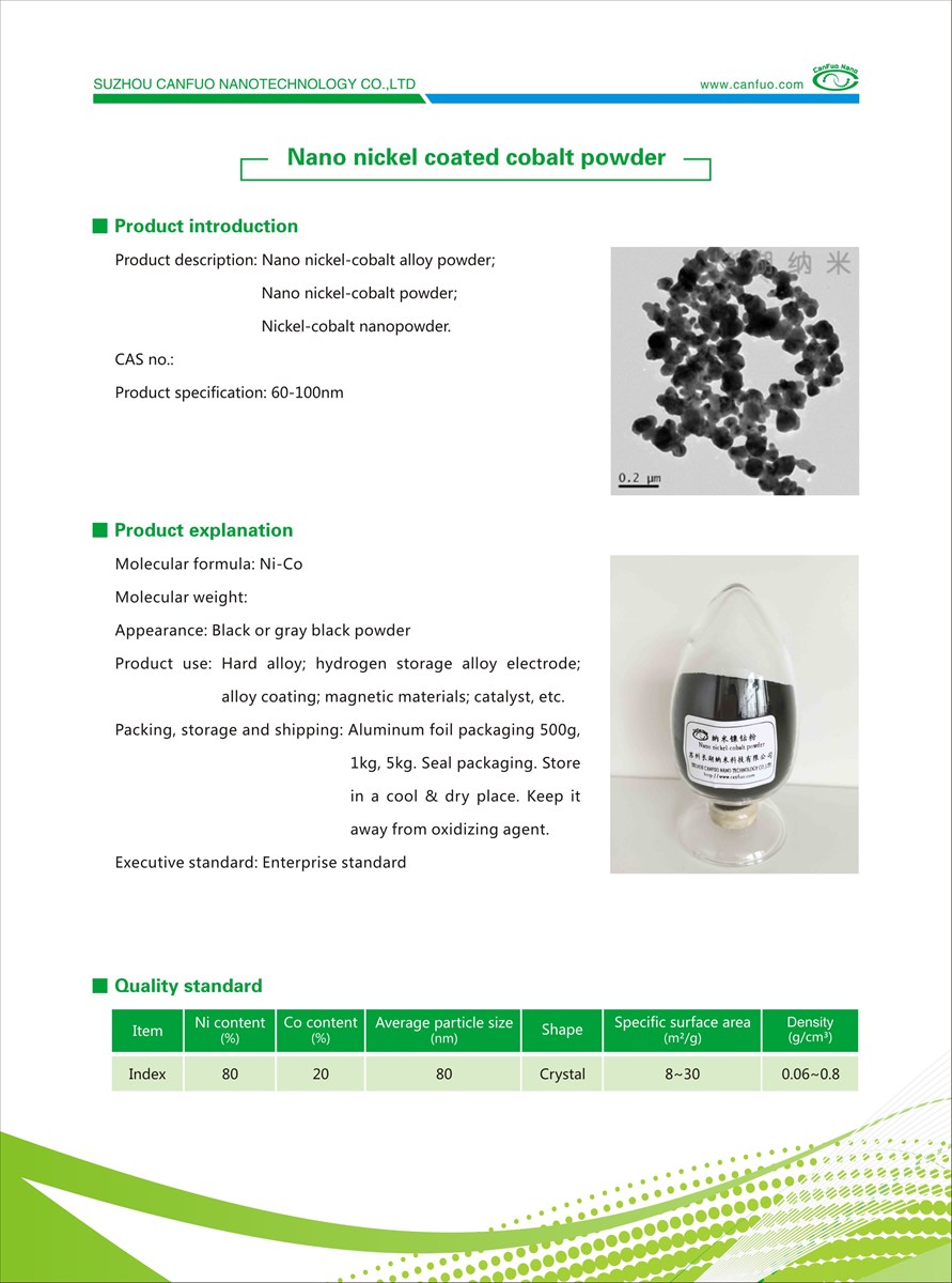 Nano nickelcobalt powder