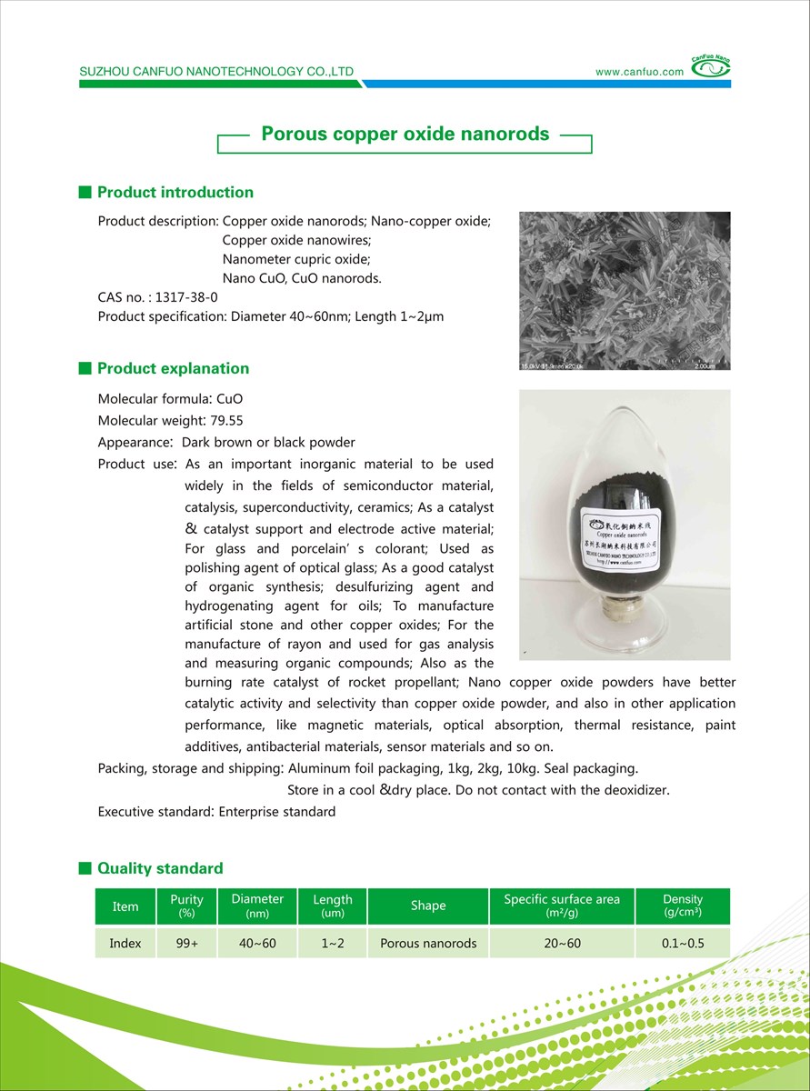 Copper oxide nanowires