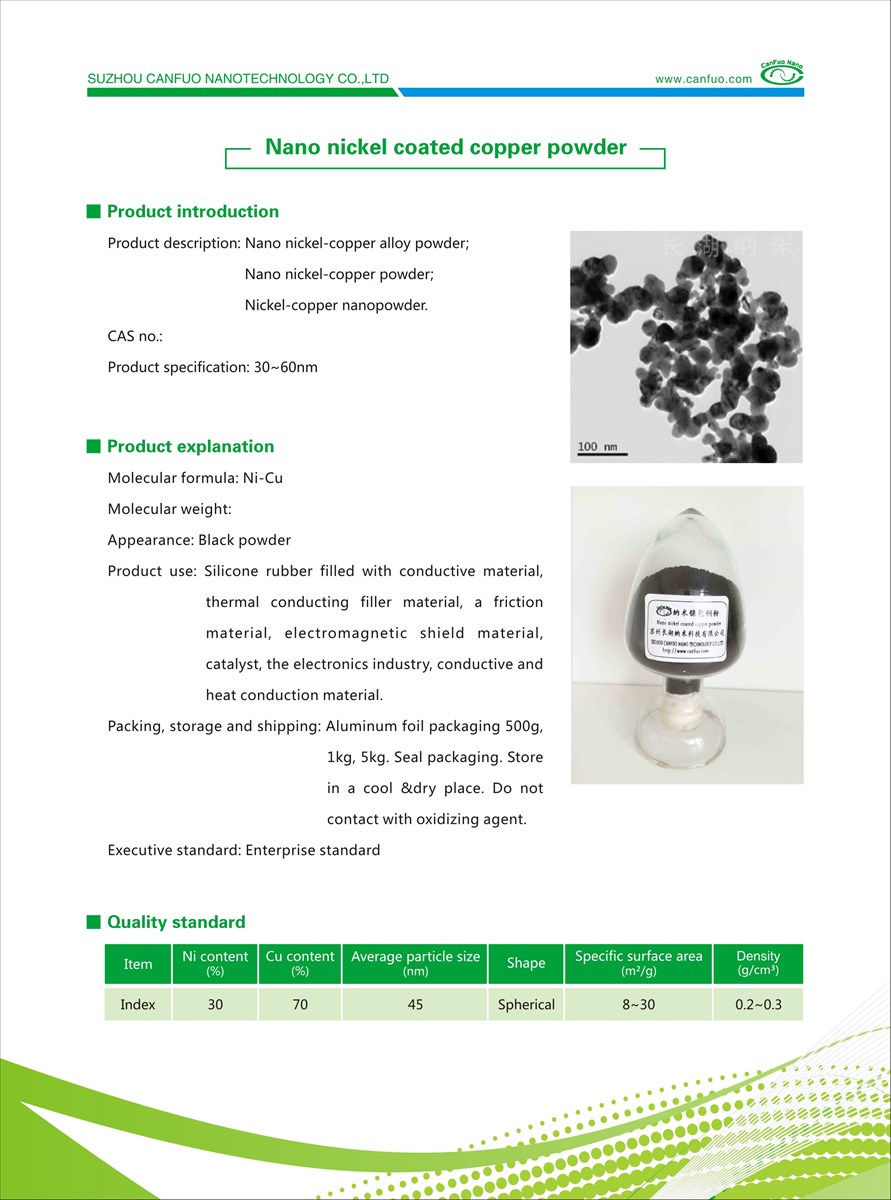 Nano nickel coated copper powder