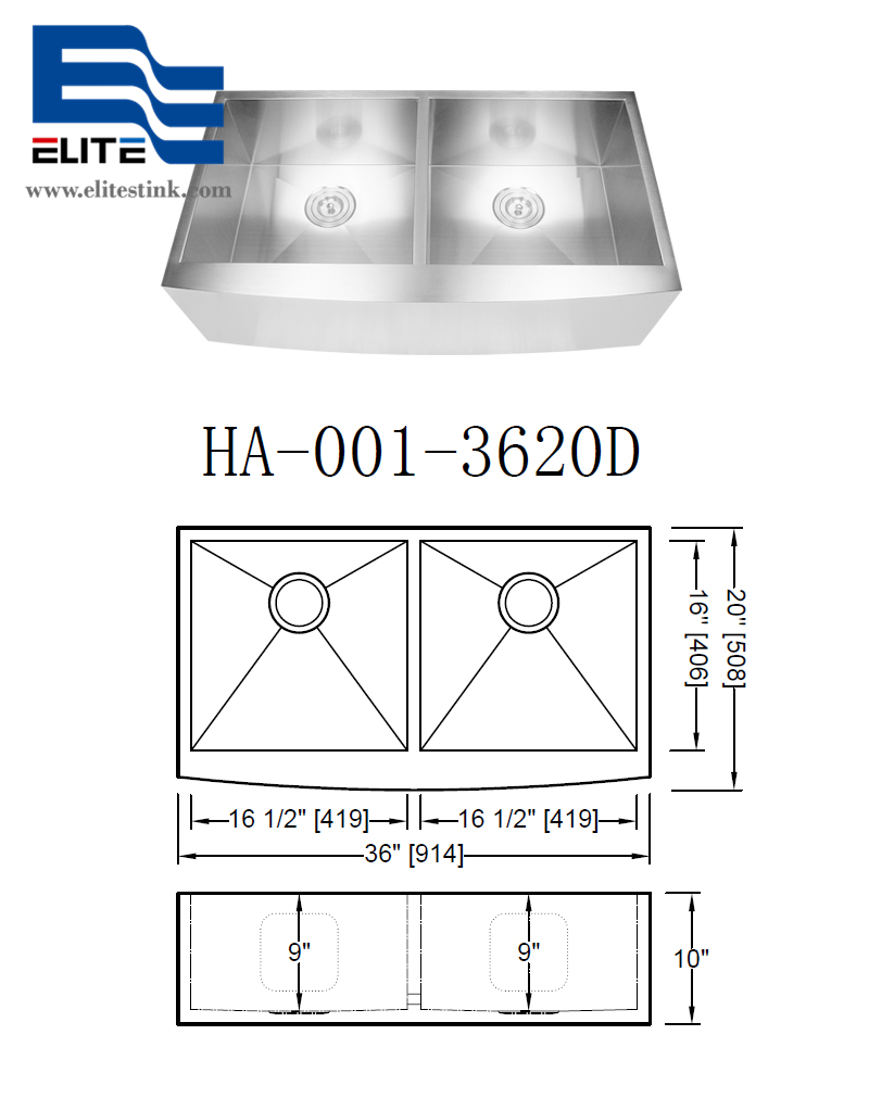 36 Extra Large Stainless Steel Undermount apron Sink