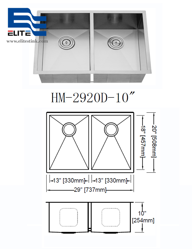 16G Heavy Duty Stainless Steel Sink 50 50 double bowl